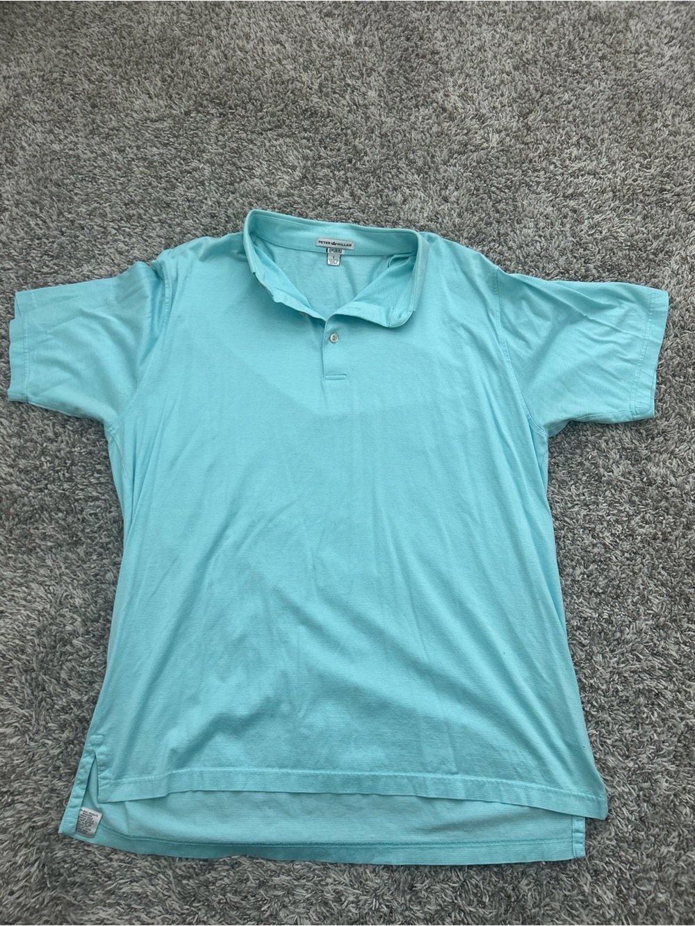 Peter Millar Men's Blue 100 % Cotton Short Sleeve Polo Shirt Size Large